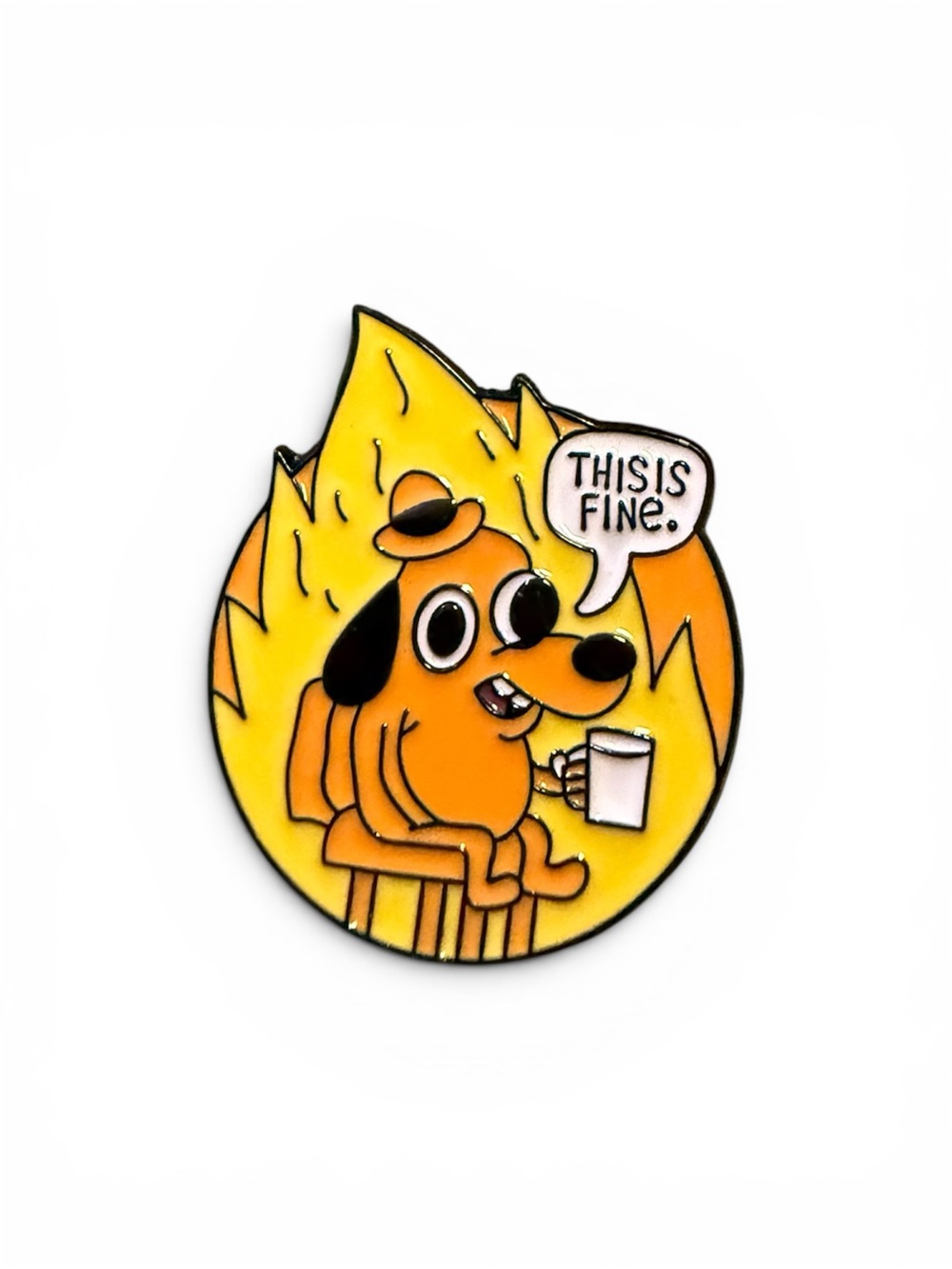 Enamel Pin 'This Is Fine' Fire Dog